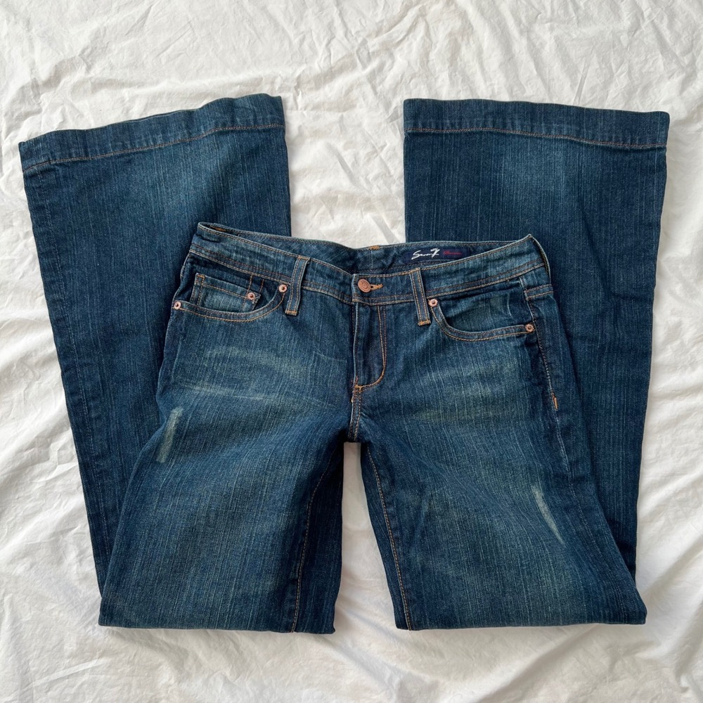 vintage low rise wide leg dark wash jeans
